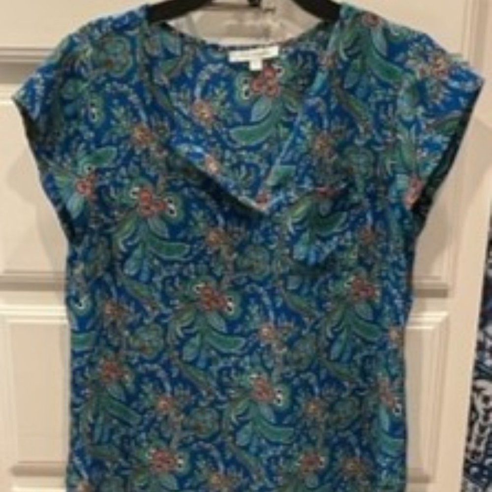 Casual colorful top:  Anne Carson, size Small.